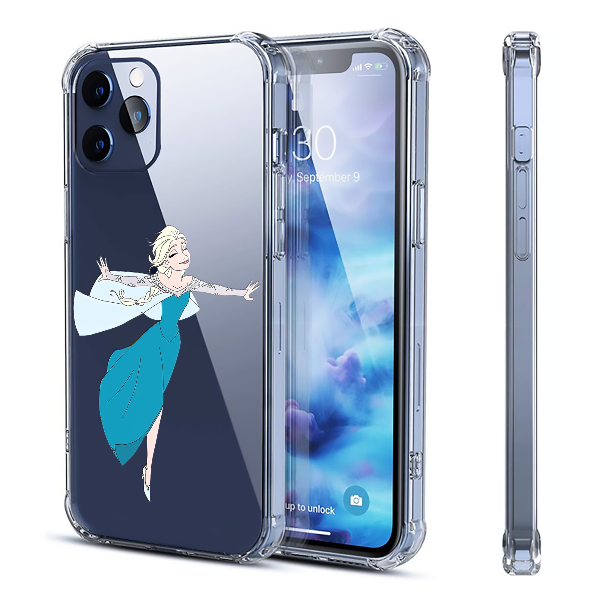 （画像用） アナと雪の女王 アンナ エルサ Frozen Anna Elsa 【iPhone 12シリーズ対応】透明スマホケース（クリアソフトケース）
